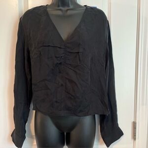 MADEWELL NWT Women's Brushed Ruched-Front Expedition Black Top sz 6